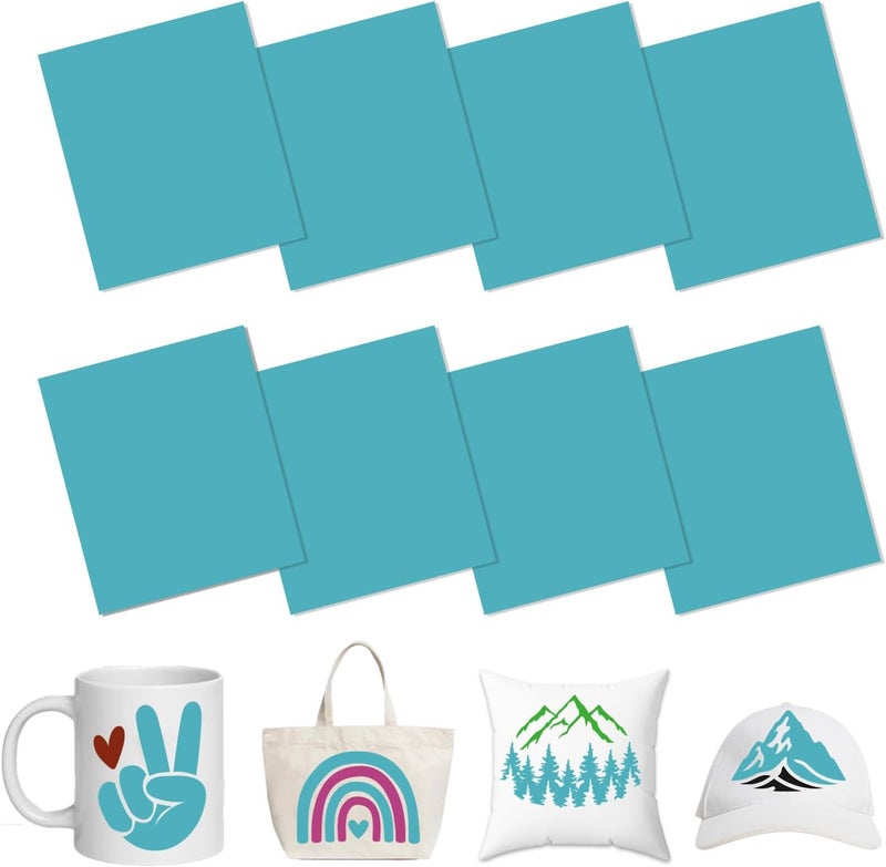 HTVSTD Blue Sublimation Ink Transfer Sheets 8 Sheets 12'' x 10''Solid Color Sublimation Paper Transfer Sheets for Mugs Tumblers DIY Transfer Paper - Image 1